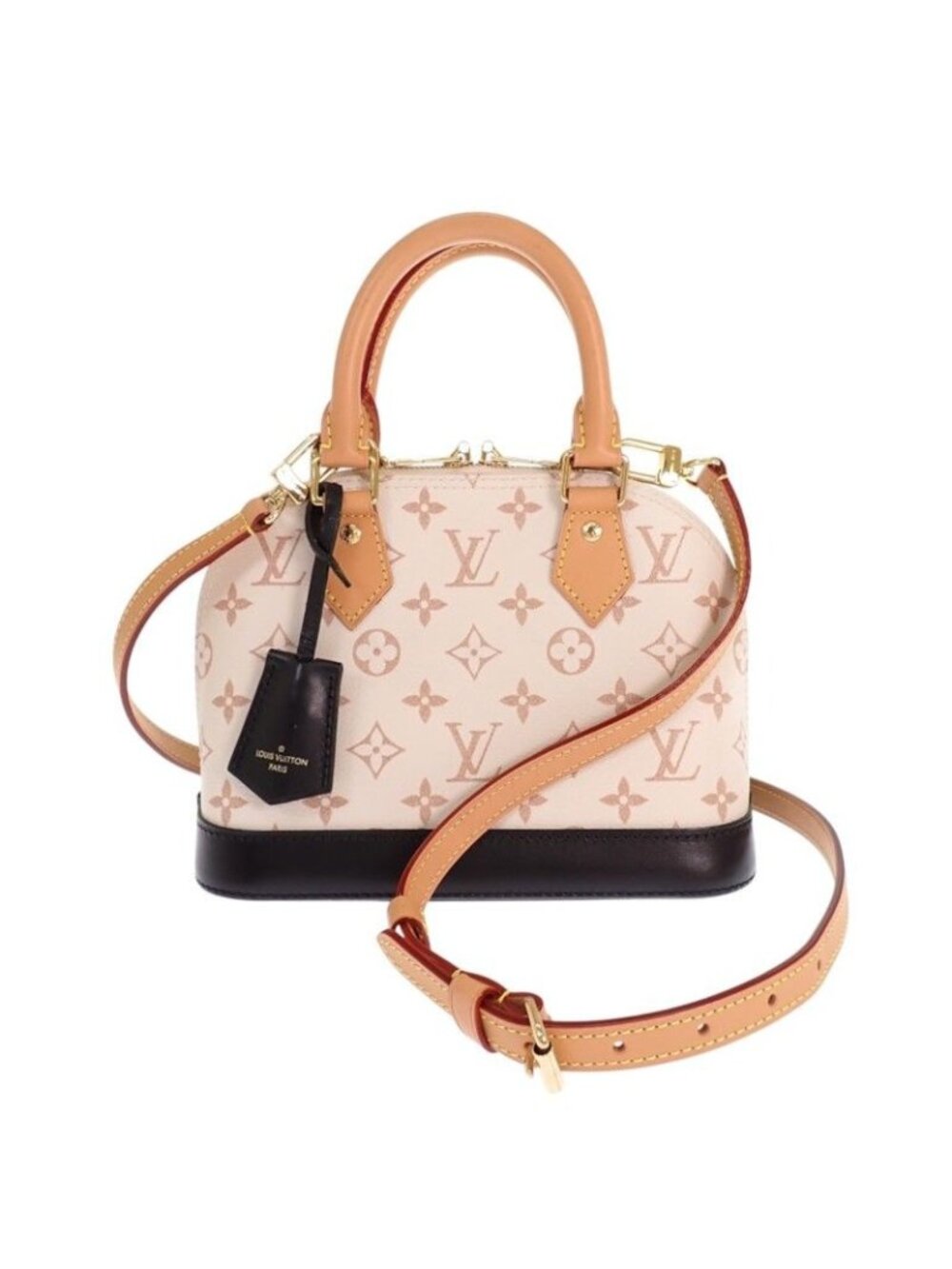 Louis Vuitton Alma 2-Way Bag Handbag Monogram Dune Beige Gold
